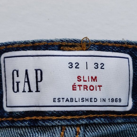 GAP jeans men's size W32/L32 denim blue slim fit - Picture 5 of 14